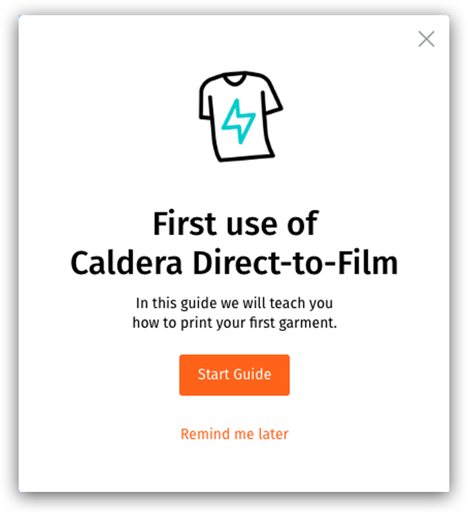 A guide within Caldera DTF Software