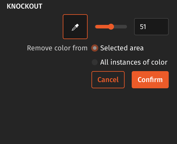 The Knockout tool in Caldera Direct to Film